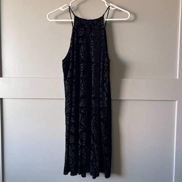 Final Touch Velvet Burnout Mini Dress Women Small Black Floral Whimsigoth Witchy - Picture 2 of 11